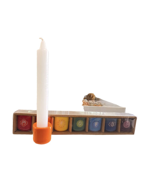 7 Chakra Candle Holder Set-6” candle