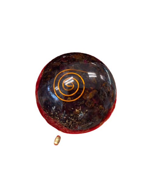 Garnet Orgonite Crystal Ball