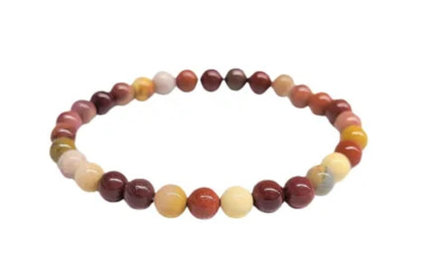 Multicolored beaded bracelet on a white background