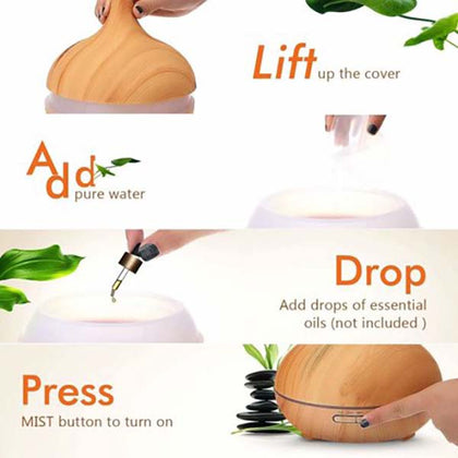 Buy Wood Grain Diffuser 7 Color Changing at Best Price – Incense Pro