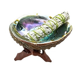 Buy Abalone Shell with Tripod Stand and Sage Online