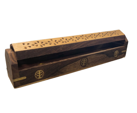 Wooden Coffin Incense Burner