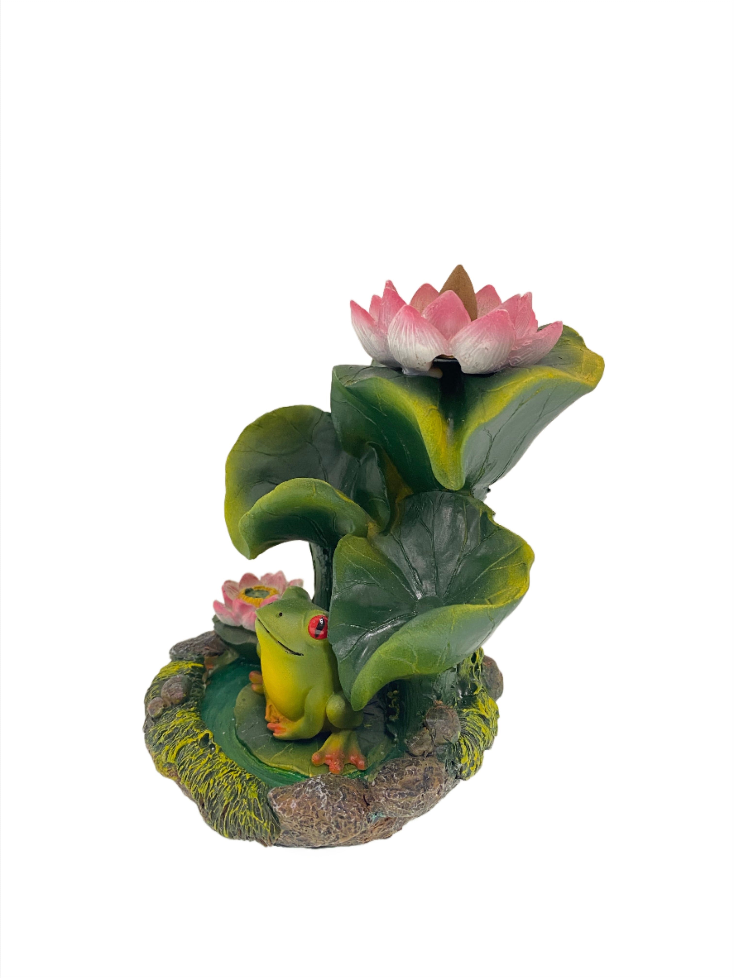 Backflow Incense Burner  Frog with Lilies at best price – Incense Pro